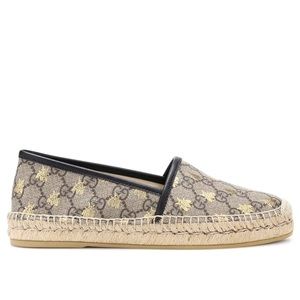 Gucci Logo Espadrille Flat Bees size 37 1/2
